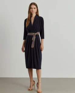 Vestido de malha fluida com cinto|LION OF PORCHES Clearance