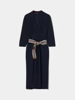 Vestido de malha fluida com cinto|LION OF PORCHES Clearance