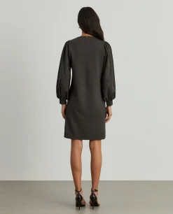 Vestido de malha manga comprida com tachas|LION OF PORCHES Online