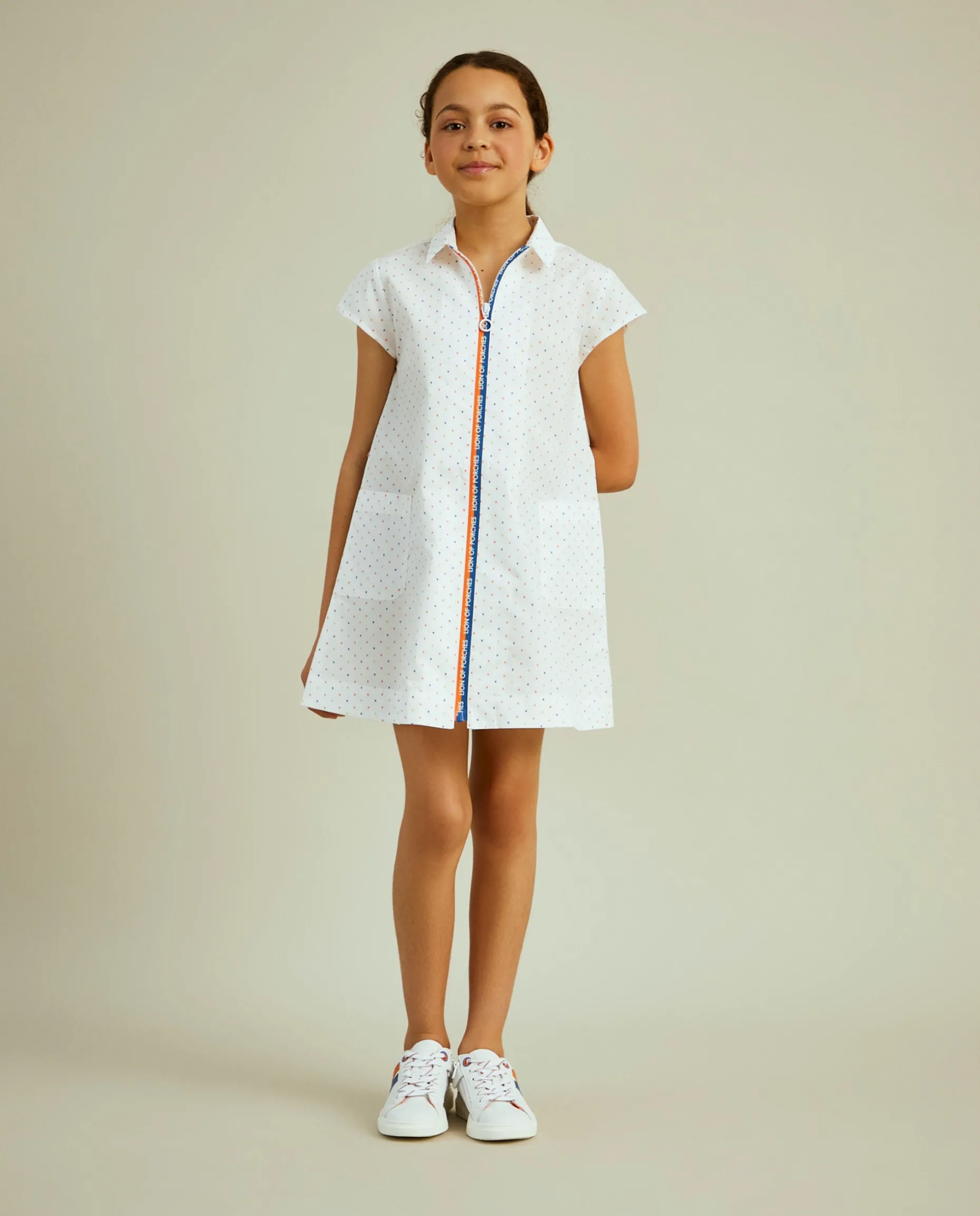 Vestido de manga curta com mini leões|LION OF PORCHES Online