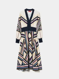 Vestido estampado manga comprida|LION OF PORCHES Best Sale