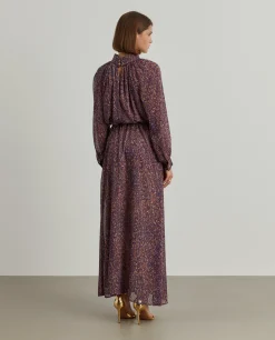 Vestido estampado mangas abalonadas|LION OF PORCHES Best