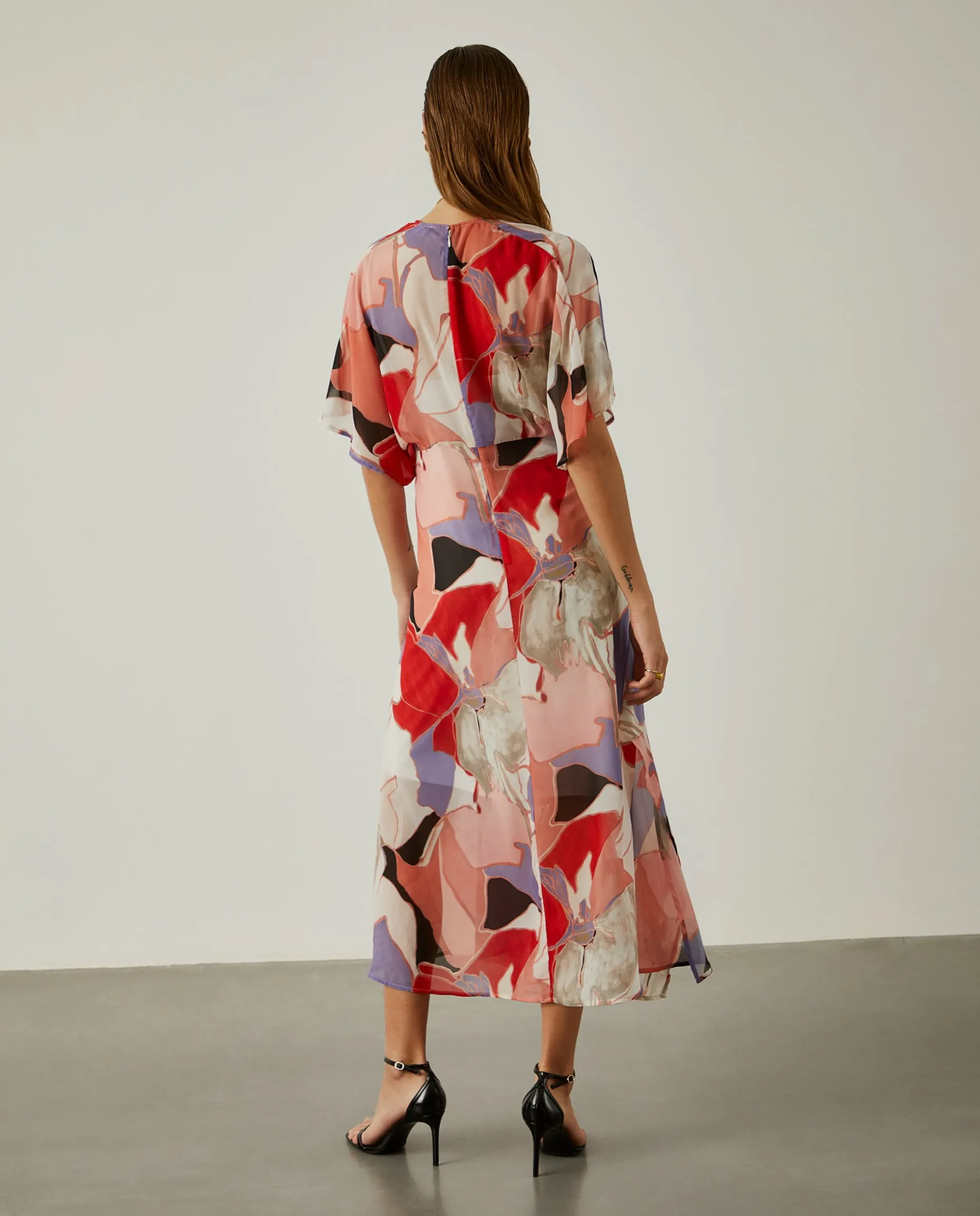 Vestido fluido com padrão abstrato|LION OF PORCHES Sale