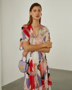 Vestido fluido com padrão abstrato|LION OF PORCHES Sale