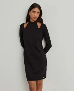 Vestido manga comprida com abertura no ombro|LION OF PORCHES Sale