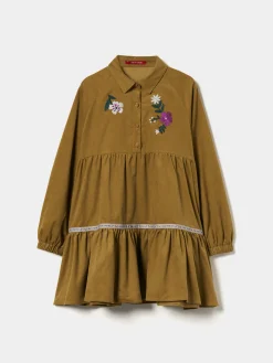 Vestido manga comprida em bombazine|LION OF PORCHES Clearance