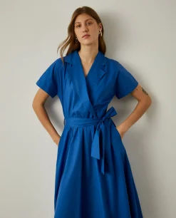 Vestido midi com decote de trespasse|LION OF PORCHES Cheap