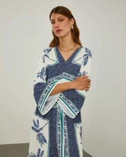 Vestido midi com padrão de palmeiras|LION OF PORCHES Store