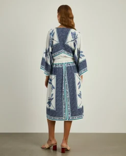 Vestido midi com padrão de palmeiras|LION OF PORCHES Store