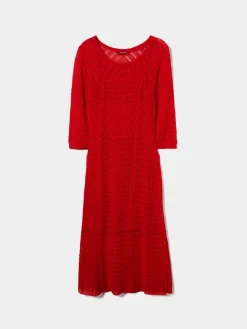 Vestido midi de malha aberta|LION OF PORCHES Fashion