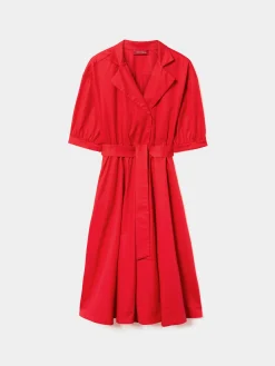 Vestido midi em algodão mangas abalonadas|LION OF PORCHES Store