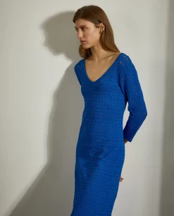 Vestido midi em malha aberta|LION OF PORCHES Discount