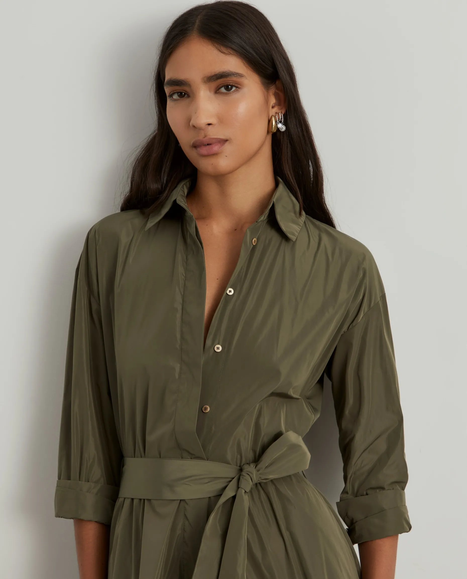 Vestido midi evasé com cinto|LION OF PORCHES Outlet