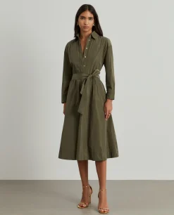 Vestido midi evasé com cinto|LION OF PORCHES Outlet
