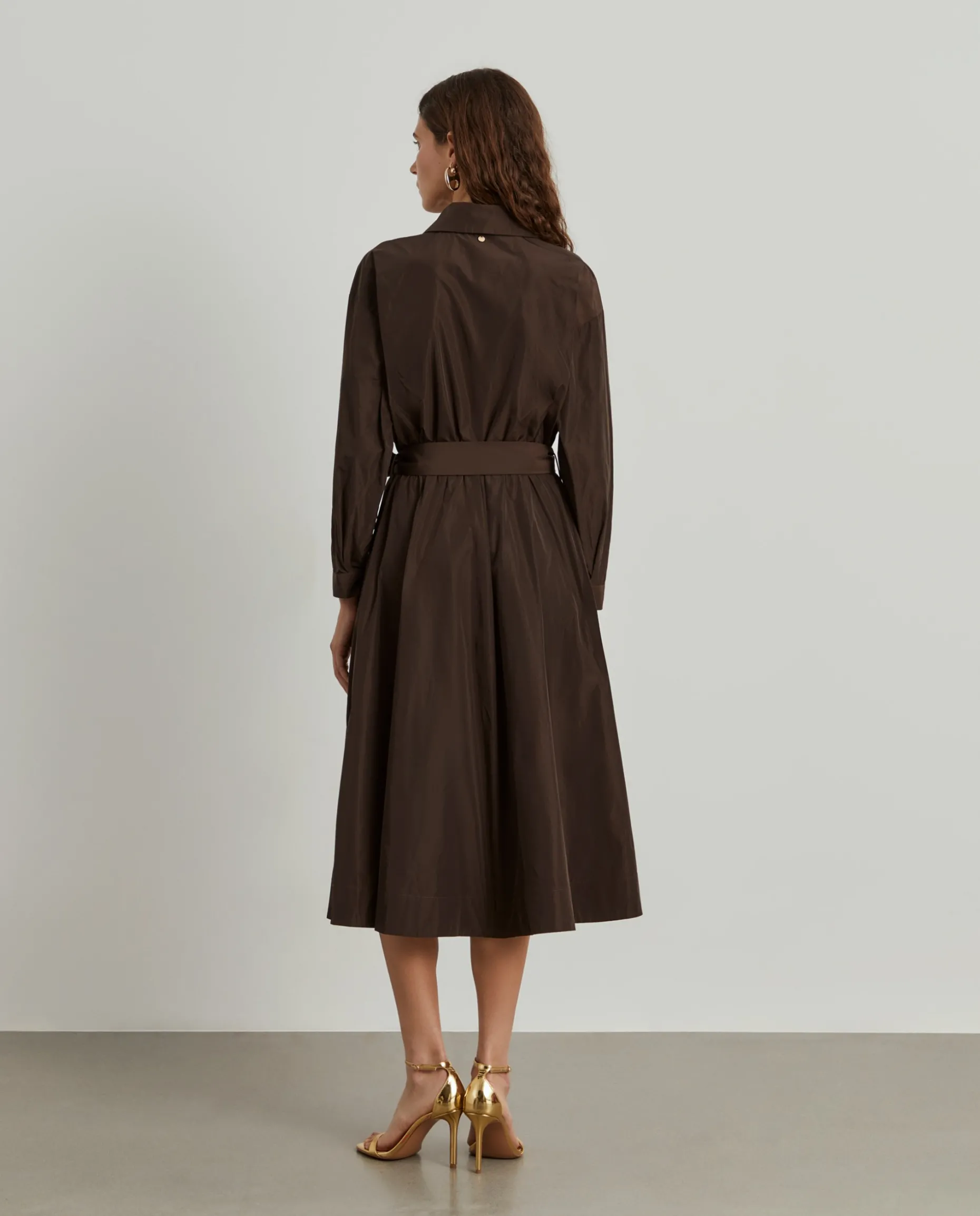 Vestido midi evasé com cinto|LION OF PORCHES Best Sale