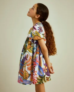 Vestido padrão tropical manga abalonada|LION OF PORCHES Best