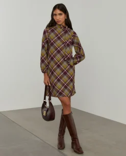 Vestido tartan manga comprida|LION OF PORCHES Best Sale