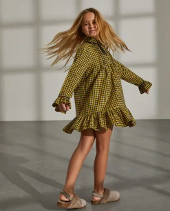 Vestido vichy com folhos|LION OF PORCHES Cheap