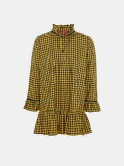 Vestido vichy com folhos|LION OF PORCHES Cheap